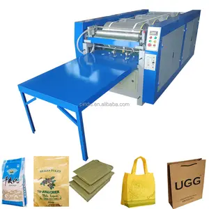 Automatic 4 farbe offset kunststoff non-woven flexo nylon mehl tasche druck maschine/flexographic kaffee papier tasche drucker maschine