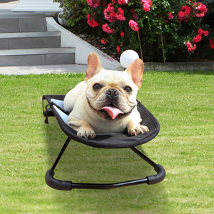 Mecedora de hierro ajustable para perros, cama mecedora portátil para acampar al aire libre para mascotas, cama elevada impermeable, estilo hamaca - Product Image 2