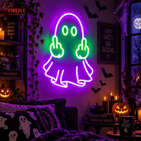 Enseigne néon fantôme d'Halloween personnalisée, alimentée par USB, lumière LED néon à intensité variable pour bar, chambre, salle de jeux, décoration de fête