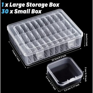 Jewelry Storage Box Set 5.5 Compartment Desktop Organizer With Lid For Beads And Accessories - Product Image 4