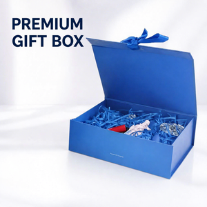 FX Fashion Trend Solid Blue Matte Ribbon Bow <b>Magnetic</b> Closure Sturdy Closure Corrugated <b>Box</b> for Beauty Cosmetic Luxury <b>Gifting</b> - Product Image 1