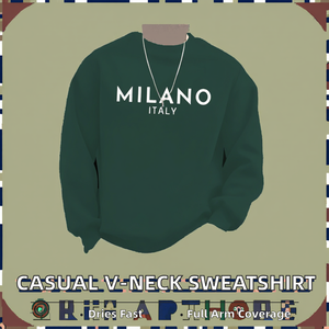 Sudadera Casual Estampada de Satén con Cuello en V y Manga Larga para Hombre y Mujer, Cómoda, Versátil, para Exteriores, 100% Poliéster - Product Image 2