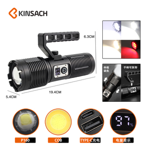 Wholesale High Power Outdoor Camping Hunting Aluminium Alloy Type-C Flashlight Led Tactical Strong Flashlight - Product Image 2