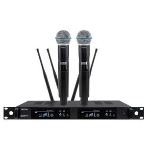 Voxfull Pro Audio <span class=keywords><strong>QLXD24</strong></span> BTEA5 8 SM5 8 Cuatro antenas True Diversity Lavalier Sistema DE MICRÓFONO INALÁMBRICO Cancelación de ruido - Product Image 1