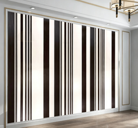 Papier peint auto-adhésif PVC moderne, motif damassé noir et blanc traditionnel, ignifuge et résistant à l'humidité, pour hôtels et maisons, idéal pour les salons.
