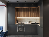 Meubles de cuisine modernes en MDF, modulaires, personnalisables, de petite taille, compactes, intégrées et mobiles, pour appartements et centres commerciaux, avec rangement pour couverts
