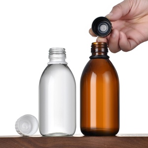 <span class=keywords><strong>Jarabe</strong></span> para la tos de calidad alimentaria de alta calidad 30ml 60ml 100mL 125ml 150ml 200ml Botella de vidrio farmacéutica redonda ámbar con tapa de plástico - Product Image 6