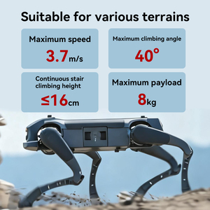 Robot chien IA haute performance de marque pour patrouille de sécurité et inspection industrielle, étanche IP54, quadrupède en métal, haute performance C - Product Image 2