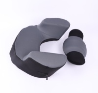 Almohada de descanso en cama de lectura con respaldo grande gris oscuro con brazos, relleno de espuma de felpa, almohada elástica para quitar el cuello para leer y ver la televisión