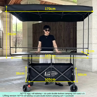 Chariot de camping pliable avec auvent, type Wagon Stall Roof, pour vente ambulante