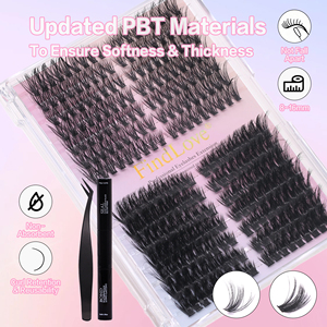 Extensions de <span class=keywords><strong>cils</strong></span> individuels FindLove DIY, 252 pièces, mélange 50P 80P, courbure D, 8-16mm, <span class=keywords><strong>cils</strong></span> segmentés naturels et volumineux - Product Image 2