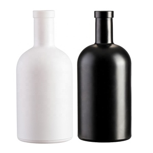 Commercio all'ingrosso nero opaco <span class=keywords><strong>gin</strong></span> bottiglia 100ml 200ml 375ml 500ml 1000ml 750ml bottiglia di vetro sughero <span class=keywords><strong>gin</strong></span> bottiglie inciso - Product Image 2