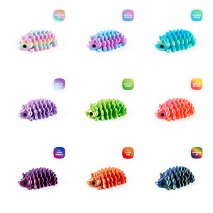 Juguete de erizo y piña de cristal impreso en 3D - Adorno paisajístico articulado para niños - Product Image 1