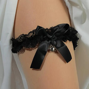 Anillos de Pierna de Organza Estilo Europeo Americano, Encaje con Pedrería, Elásticos Ajustables, <span class=keywords><strong>Liguero</strong></span>, Accesorios de Boda para <span class=keywords><strong>Novia</strong></span> - Product Image 4