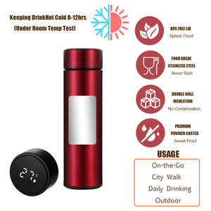 Botella <span class=keywords><strong>Térmica</strong></span> Inteligente <span class=keywords><strong>de</strong></span> Acero Inoxidable <span class=keywords><strong>de</strong></span> 500 ml con Pantalla LED <span class=keywords><strong>de</strong></span> Temperatura, Personalizable con Logotipo, para Uso Doméstico, con Filtro para Té - Product Image 2
