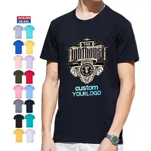 カスタム高品質ラウンドネック半袖Tシャツ200g95コットン5スパンデックスメンズ & レディースプリントロゴ1ピース