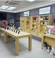 Escaparate de exhibición de teléfono celular personalizado al por menor Escaparate de exhibición de vidrio móvil Tiendas de teléfonos celulares con diseño de interiores de tienda para la venta