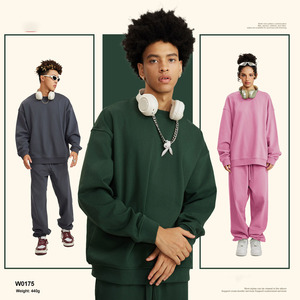 <span class=keywords><strong>Pull</strong></span> ample en molleton <span class=keywords><strong>de</strong></span> coton épais 440G, couleur unie, style américain, nouvelle collection automne-hiver pour homme - Product Image 5