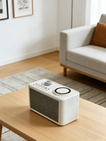 En gros Enceinte Rétro à Chargement Sans Fil 15W, Batterie 1500mAh, avec Bruit Blanc, TF, AUX, USB V5.4 pour la Maison, le Bureau et le Bureau de Travail