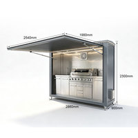 Îlot de cuisine extérieur modulaire en acier inoxydable à conception modulaire librement combinable avec barbecue à gaz