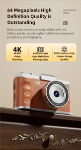 Yuniq Appareil photo numérique rétro 4K anti-tremblement, style années 2000, populaire, avec écran LED de 3 pouces, flash, 64MP, zoom 16x, carte TF, modèle M11 - Product Image 3