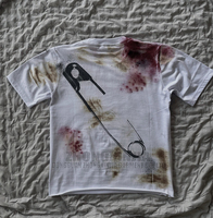 T-shirt Homme Personnalisé Grunge Effet Vieilli Blanc Teinture par Immersion Imprimé Graphique Éclaboussures Coupe Oversize Épaules Tombantes Ourlet Brut Streetwear