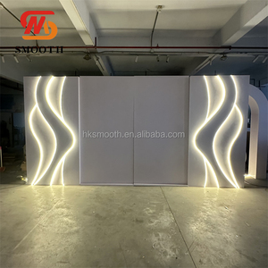 Arche de mariage en PVC avec fond en acrylique blanc en forme de S, éclairage LED de luxe, pour événements et fêtes - Product Image 2
