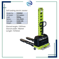 Capacité de levage de palette électrique d'empileur de camion de conteneur portatif de chargement d'individu 1500kg empileur électrique avec le chargement de camion de portée