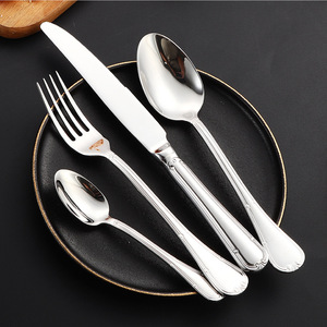 Cuchillo, tenedor y cuchara de acero inoxidable 304: cuchara para postre con forma de corazón de melocotón, cuchara para comida, juego de tenedores para carne, cubiertos occidentales para hotel - Product Image 3