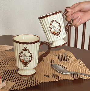 แก้วกาแฟลายกระต่ายน่ารัก แก้วเซรามิกลายกระต่ายอีสเตอร์ - Product Image 1
