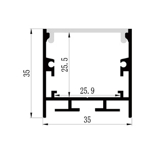 Hồ Sơ nhôm chiếu sáng/đùn/kênh với chiều dài tùy chỉnh tản nhiệt tuyệt vời 35*35mm - Product Image 3