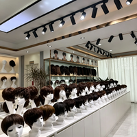 Comptoir de présentation de perruques pour salon de beauté, buste de mannequin circulaire, table de présentation, éclairage, rangement, étagère murale