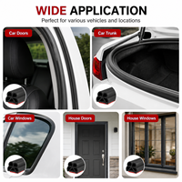 Bande d'étanchéité en caoutchouc EPDM auto-adhésive double couche à 5 trous en forme de B pour porte de voiture, fenêtre, capot et coffre, réduction du bruit
