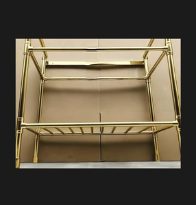 Meuble sous-vasque <span class=keywords><strong>en</strong></span> laiton satiné doré mat, style classique de luxe, structure <span class=keywords><strong>en</strong></span> métal, dessus de table <span class=keywords><strong>en</strong></span> pierre - Product Image 4