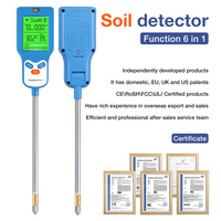 Testeur de sol 6in1 pour la fertilité/acidité/alcalinité/humidité du sol/température/lumière du soleil/humidité de l'air agriculteur de jardin agricole compteur de sol