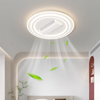 Ventilateur de plafond moderne sans pales à spectre complet, avec lumière LED dimmable et télécommande, silencieux pour chambre à coucher