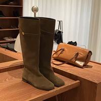 Bottines plates noires solides pour femmes Automne/Hiver/Printemps Mode Doublure en cuir véritable Fermeture éclair Respirant Plateforme