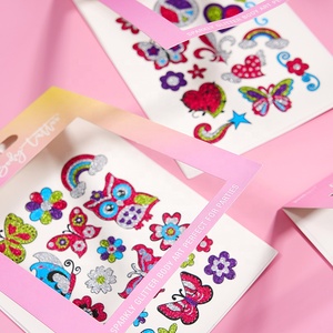 <span class=keywords><strong>Tatuaggi</strong></span> a mano per bambini temporanei impermeabili personalizzati per bambini adesivi Body Face arte Glitter farfalla bambini - Product Image 1
