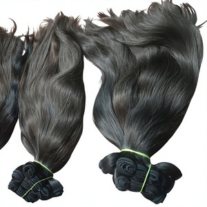 Extensions de cheveux indiens vierges Remy 12A de haute qualité, cuticules alignées, non traitées, ondulations lâches, ondulations profondes, lisses, Jai Devi - Product Image 1