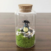 Pot en verre borosilicate fait main de 7*10 cm avec bouchon en liège pour la maison ou le bureau
