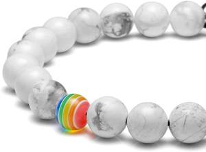 Bracelet en perles arc-en-ciel LGBT pour hommes et femmes, bijoux ajustables en corde tressée pour couples - Product Image 4