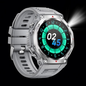 2025 Neue KT85 Dafit Fitness Smartwatch mit AMOLED-Bildschirm Starke Taschenlampe 5ATM Wasserdicht Silikonarmband BT-Anruf APP - Product Image 6