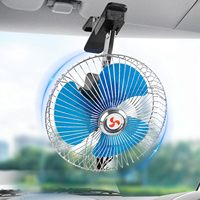 Ventilateur de refroidissement oscillant robuste pour cabine de camion avec grille métallique – Portable, à clipser sur pare-soleil ou rétroviseur pour voitures