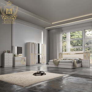 Set furnitur kamar tidur kayu MDF ramah kantong kualitas tinggi pijat meja rias tempat tidur penyimpanan ukuran penuh untuk rumah hotel vila - Product Image 6