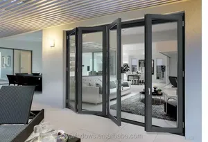 Стеклянная Складная Дверь, алюминиевые двери, раздвижная дверь гармошкой