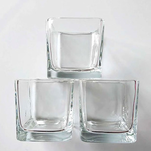 Wholesale Cubic Glass <strong>Candle</strong> Holder <strong>Square</strong> Wedding Flower Vase <strong>square</strong> Glass Jar for Scented <strong>Candle</strong> - Product Image 3