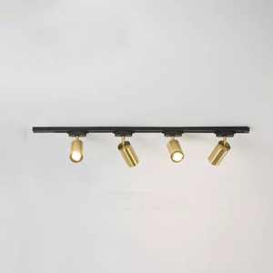 Luminaire de plafond à rail réglable 4 lumières en laiton <span class=keywords><strong>brossé</strong></span> pour cuisine et salle à manger - Product Image 5