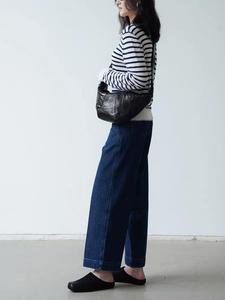 OEM OED High Rise Baggy Mom Denim <strong>Jeans</strong> Vintage Ankle Length Straight Leg Embroidery Rivet Button Cotton Blue <strong>Line</strong> Edge Cargo - Product Image 3