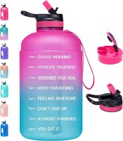 Bouteille d'eau d'un demi-gallon pour boire, gourde d'eau motivante de 74 oz avec marqueur de temps, bouilloire à eau sans BPA avec logo personnalisé pour le sport