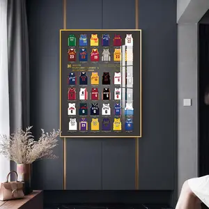 Khung trưng bày áo thể thao bằng gỗ, hộp trưng bày bóng đá, bóng chày và bóng rổ để bảo quản bộ sưu tập áo đấu - Product Image 4